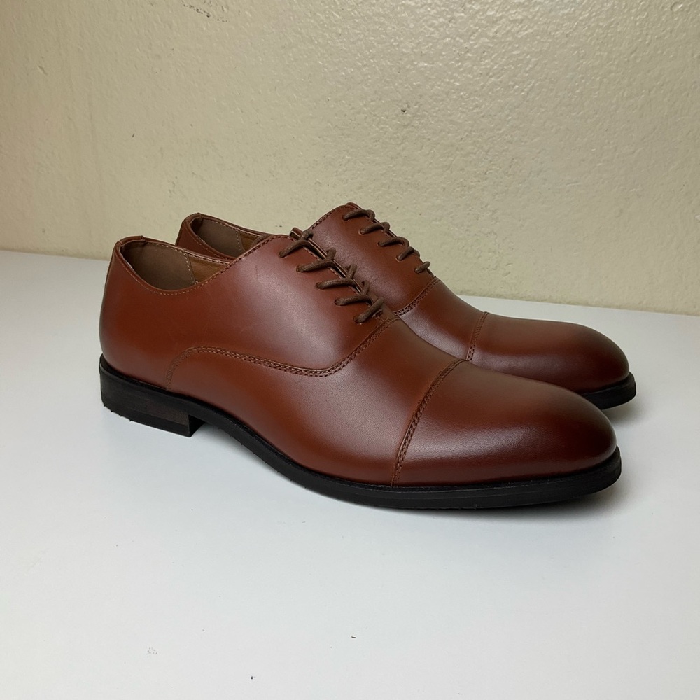 Frye Scott Cap Toe Mens Size 9 Brown Leather Cap Toe Oxfords & Lace Ups Shoes